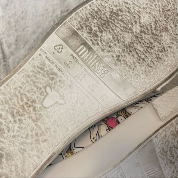 Melissa Ground Slip On Womens Size 6 White Unicorn Low Casual Sneaker Shoes - Picture 9 of 9